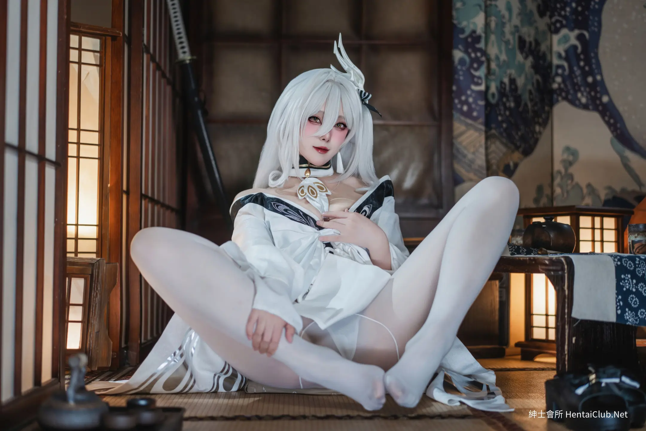 Natsuko Natsuko Blue Blue Line White Japanese Clothes - 62