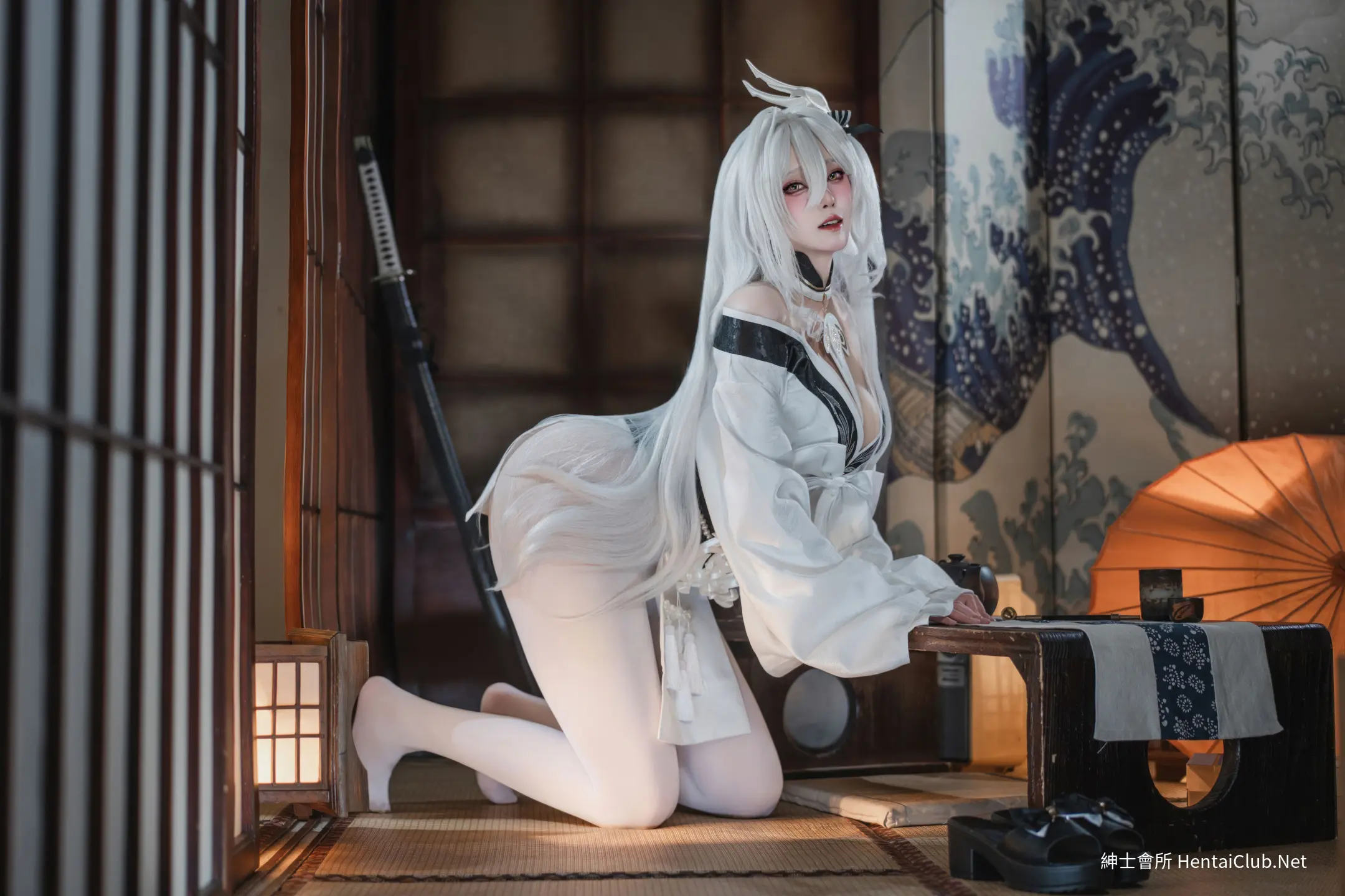 Natsuko Natsuko Blue Blue Line White Japanese Clothes - 67