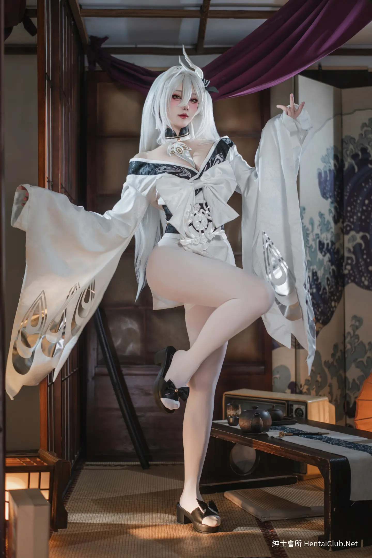 Natsuko Natsuko Blue Blue Line White Japanese Clothes - 76