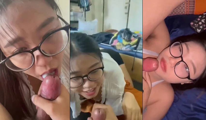 Clip: Em sinh viên kính cận bú cu là em không để rớt một giọt tinh nào nuốt ngon lành - Clip Hot Việt